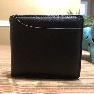 Luciano Valentino Black Leather Fold Wallet